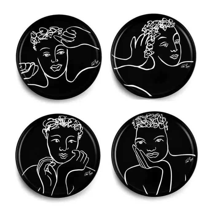 Sketchbook Black DINNER PLATE SET OF 4