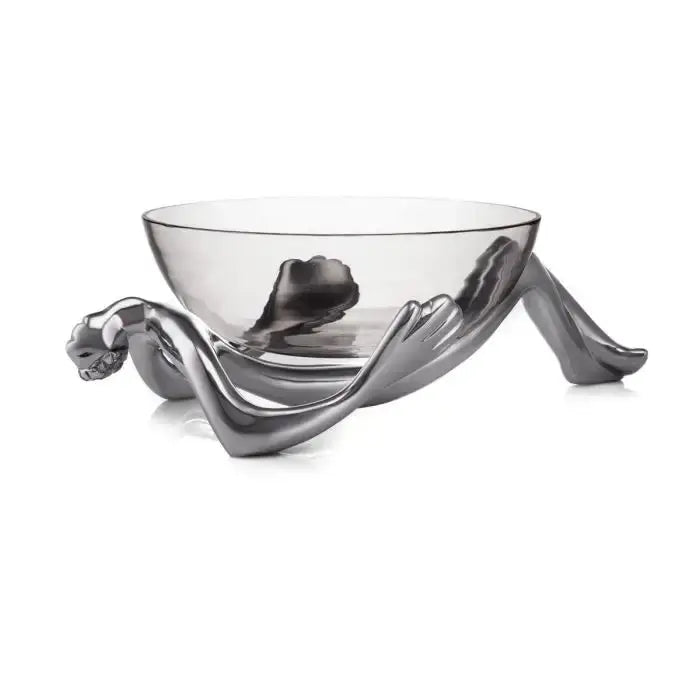 GLASS BOWL AND STAND reclining