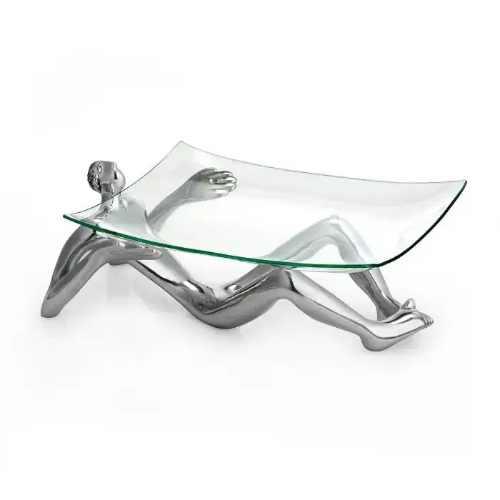 GLASS PLATTER WITH STAND on show